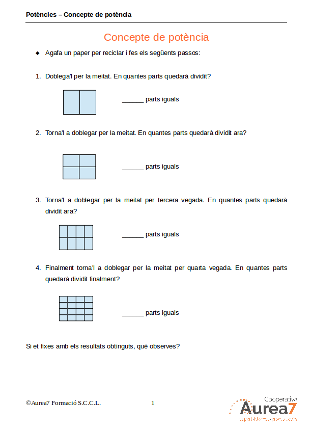 Aurea7 math skills course mostra potència
